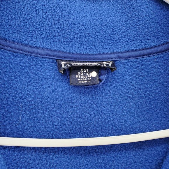 LAND'S END Vest Men's Full Zip Fleece Blue Mock Neck Zipper Pockets Size Reg XXL - Picture 6 of 11